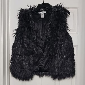 WD.NY Black Faux Fur Vest